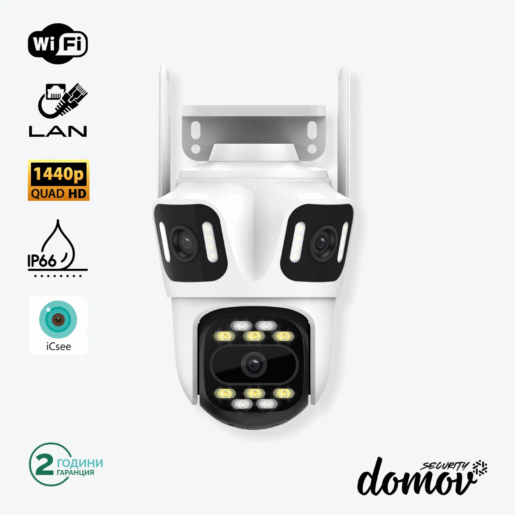 Domov WiFi Камера P15 с три обектива 3MP+3MP+6MP, ICSee
