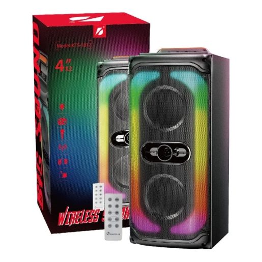 Караоке колона KTS-1812,2x4",RGB светлини